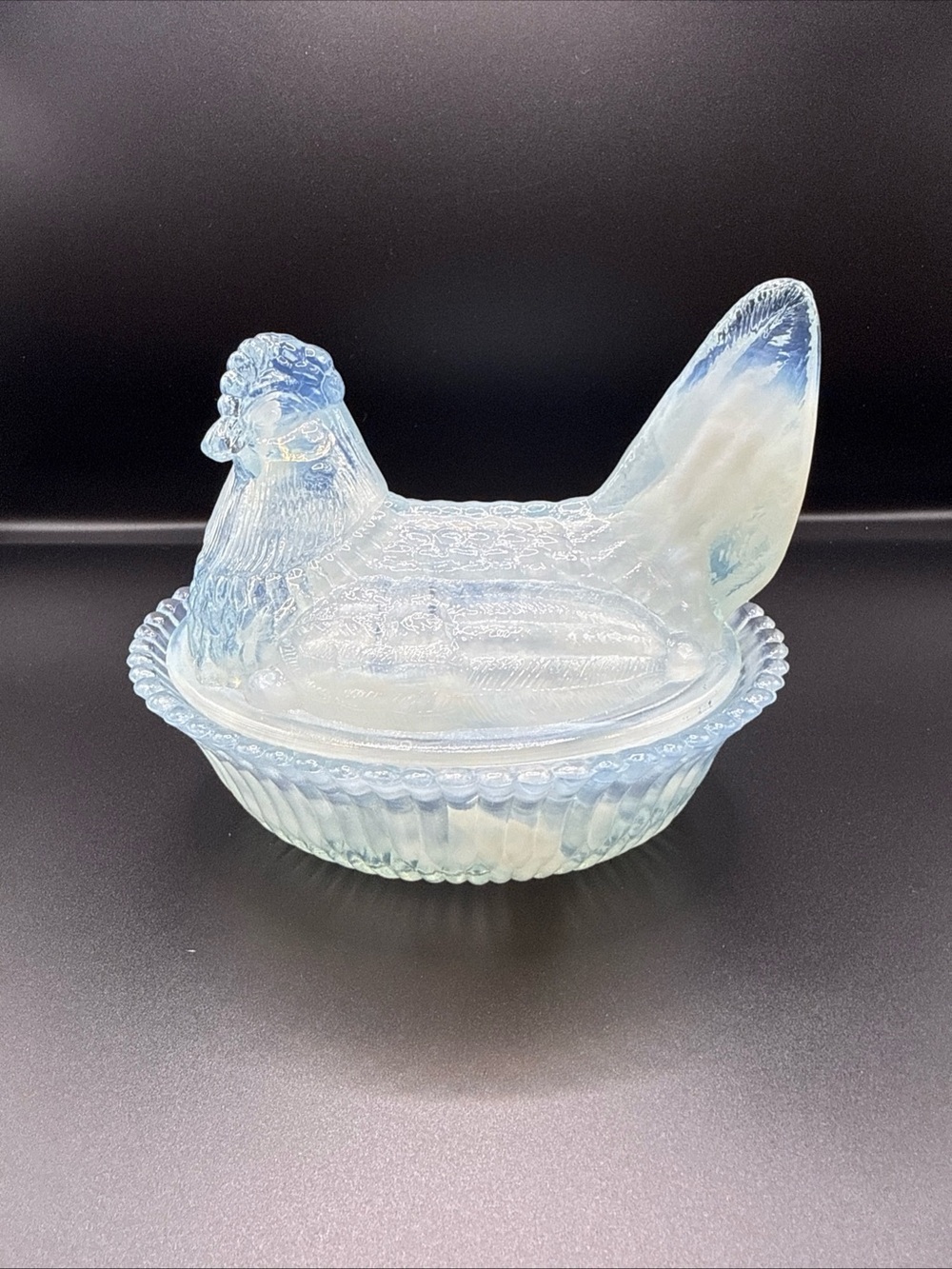 Vintage HTF Rare Boyd 5.5" Lite Blue/Marshmallow Hen on A Nest